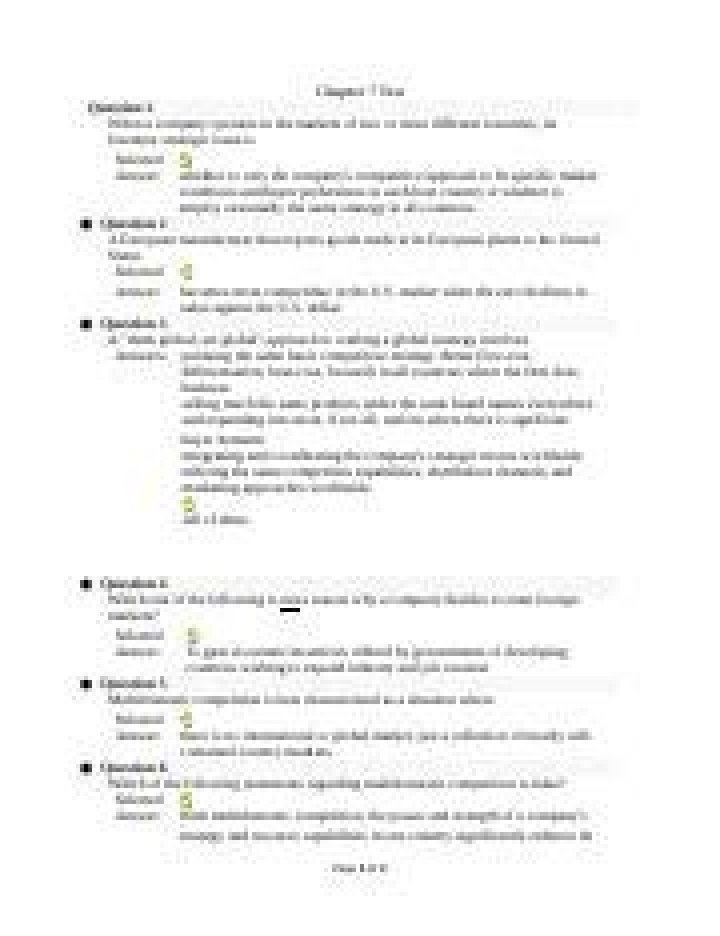 When a company operates in the market of two or more different countries its foremost strategic issue is?