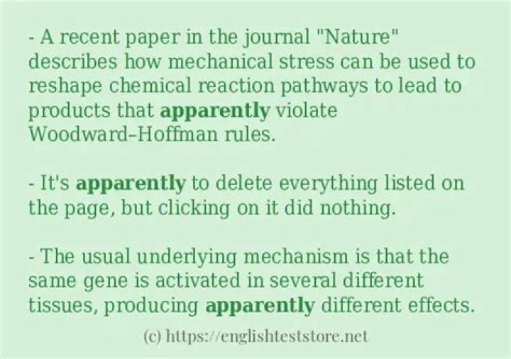 When can we use apparently?