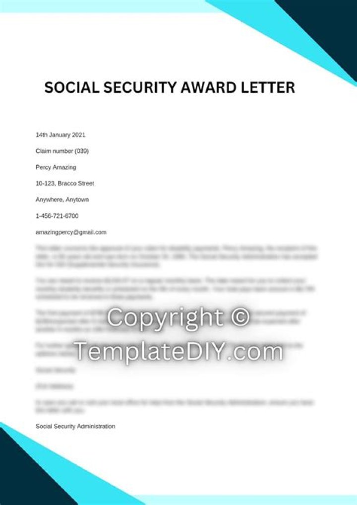 When do you get an award letter from Social Security?