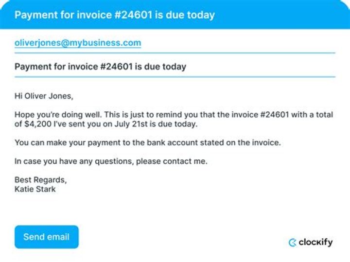 When to call or email to ask for payment?
