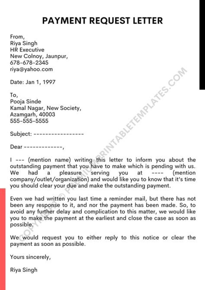 When to send a polite request for payment letter?