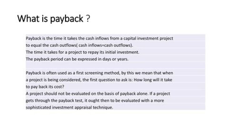 When using the payback method payback is expressed in terms of?