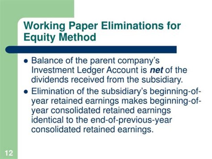 Where Are Working Paper Eliminations entered in?