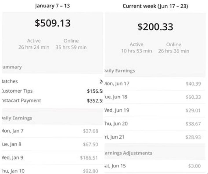 Where did my earnings go on Instacart?