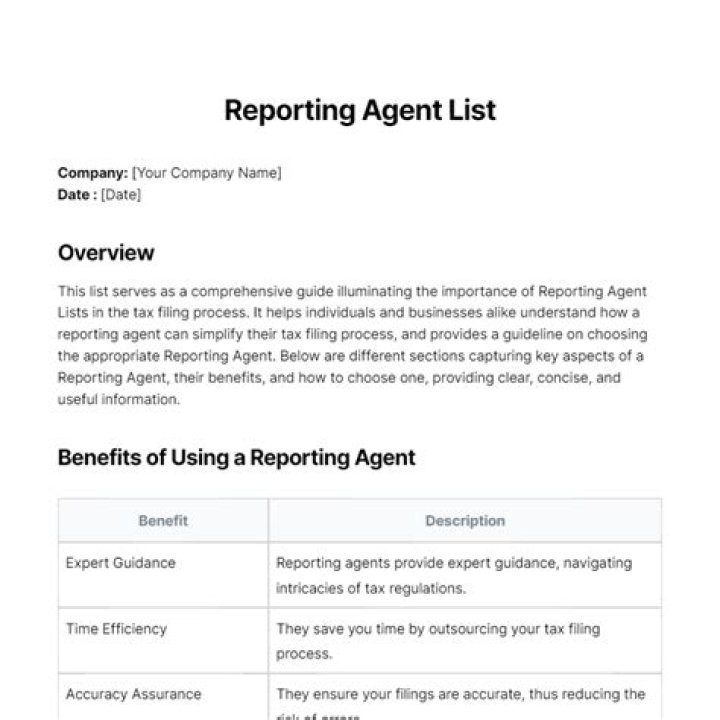 Where do I send my reporting agent list?