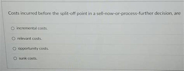 Which costs are incurred after split-off point?