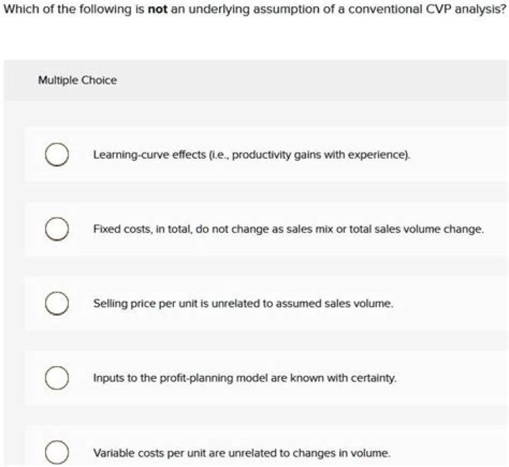 Which is not assumption of CVP analysis?