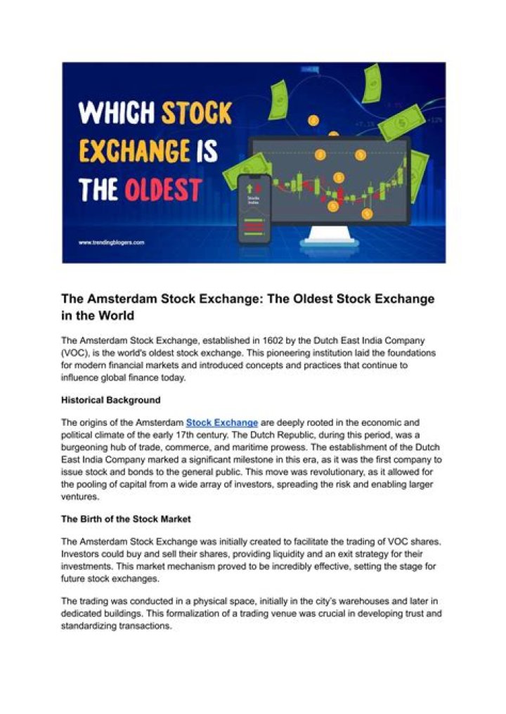 Which is the oldest stock exchange in Asia?