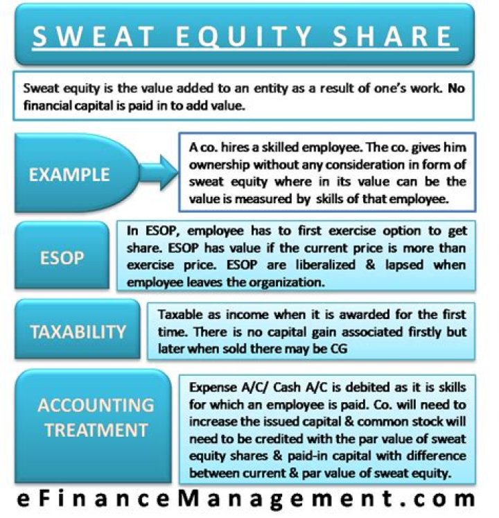 Who are issued sweat equity shares?