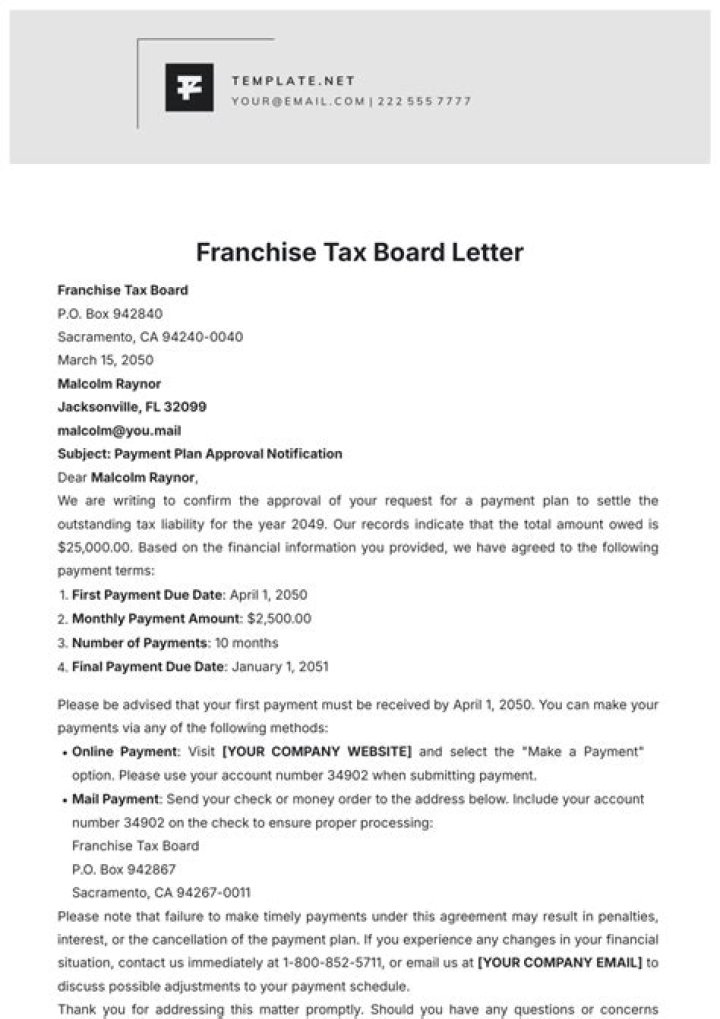 Why am I getting a letter from the Franchise Tax Board?