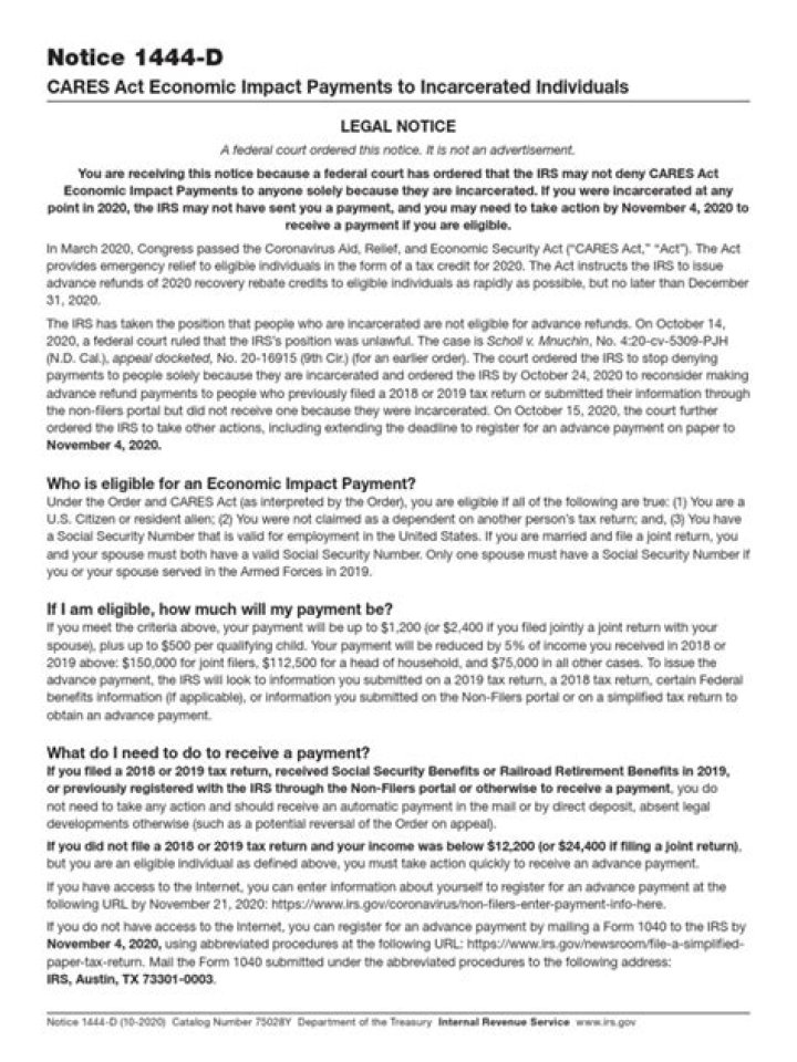 Why did I get an IRS Notice 1444?