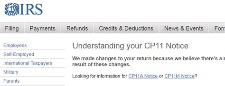 Why did I receive a CP11 notice from the IRS?