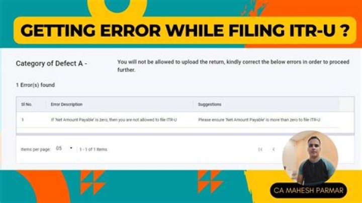 Why do I get error message when uploading income tax return?