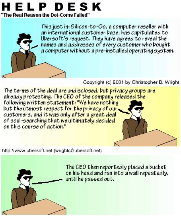 Why do you think so many dot coms failed?