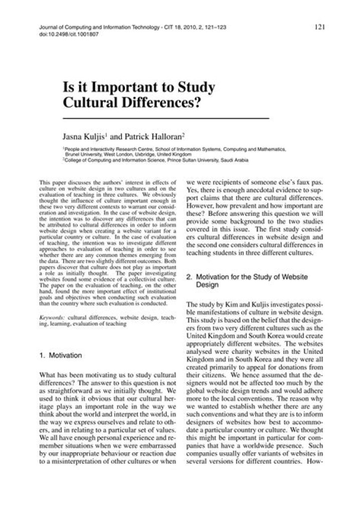 Why is it important to study different cultures?